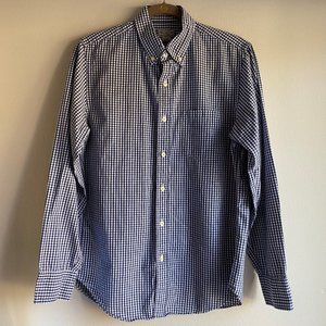 J.Crew Men’s Fine Blue Plaid Button Down Shirt Size Small